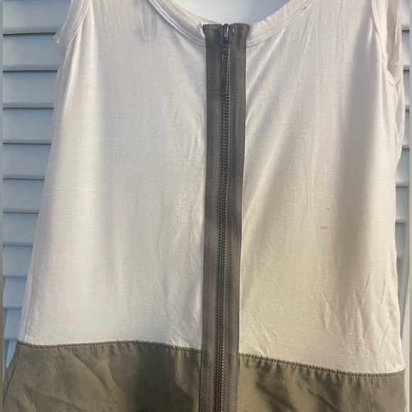 Bebe Vintage 90s/Y2k White tank cargo skirt mini dress XXS.Back Statement Zipper - Picture 3 of 7
